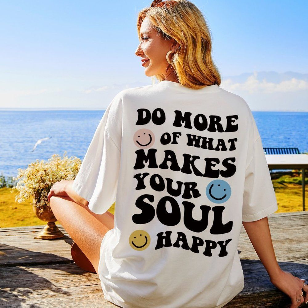 New Slogan & Cartoon Face Print Drop Shoulder Tee White 226